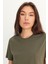 Erkek Haki %100 Pamuk Slim Fit Dar Kesim Bisiklet Yaka Tişört 9