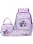Disney Lilo Dikiş Renkli Sırt Çantası 3pcs/set Kadınlar Için Set Bags ile Günlük Okul Çantaları Boy Boy Öğrenci Öğrenci Genç Sırıltılar Renk: Purple1 (Yurt Dışından) 1