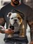 Roman ve Eğlenceli Gözlük Köpek Deseni 3D Baskı T-Shirt Erkekler/kadınlar Trend Kişilik Tişört Büyük Boy Kısa Kollu Sokak Giyim Tee Renk: ETZ8G242117D/BOYUT: S (Yurt Dışından) 1