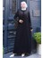 Boncuk ve Taşlı Büyük Beden Anne Elbisesi Siyah HM2769 3