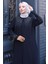 Boncuk ve Taşlı Büyük Beden Anne Elbisesi Lacivert HM2769 2