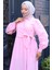 Yandan Bağlamalı Tesettür Elbise Pembe HM2753 5