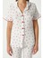 Kadın Enda Fırfırlı Kiraz Desen Alt Üst Pijama Takımı 3