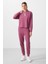 Soft Vişne Kapüşonlu Oversize Kadın Eşofman Takım - 95336 3