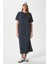Kadın Modal Daily Comfort Antrasit Yırtmaçlı Elbise 16556 7