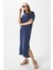 Kadın Modal Daily Comfort Lacivert Yırtmaçlı Elbise 16556 2