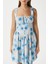 Kadın Karoline Sırt Lastikli Askılı Mavi Sarı Elbise 00019 3