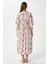 Kadın Katy Pembe Çiçekli Bel Lastikli Yırtmaçlı Viskon Yazlık Elbise 4