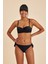 Bali Siyah Balenli Dolgulu Straplez Push-Up Yandan Bağlamalı Bikini Takım 2