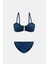 Olympos Petrol Mavisi Straplez Çıkarılabilir Pedli Toparlayıcı Bikini Takım 1