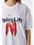 Kadın Spicy Biber Desenli Oversize T-Shirt 6
