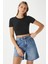 Kadın Serra %100 Pamuk Siyah Crop Top 2