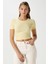 Kadın Serra %100 Pamuk Tereyağ Sarısı Crop Top 1
