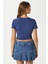 Kadın Serra %100 Pamuk Lacivert Crop Top 6