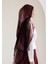 Ombre Floş Viskon Şal Bordo 2