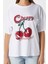 Kadın Redcherry Taşlı Kiraz Desen T-Shirt 7