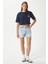 Kadın Cute Kiraz Baskılı Lacivert Crop T-Shirt 5
