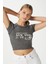 Kadın Fifth Yıkamalı Antrasit Crop Top 1