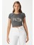 Kadın Fifth Yıkamalı Antrasit Crop Top 5