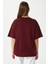 Kadın Something Kiraz Baskılı Bordo Oversize T-Shirt 6
