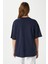 Kadın Something Kiraz Baskılı Lacivert Oversize T-Shirt 5