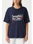 Kadın Something Kiraz Baskılı Lacivert Oversize T-Shirt 7