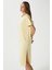 Kadın Alissa Yırtmaçlı Sarı Penye Elbise 15171 7
