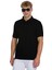 Siyah Regular Fit 100% Pamuk Polo Yaka Merserize Tişört 1
