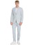 Mavi Slim Fit Sivri Yaka Keten Takım Elbise 1