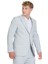 Mavi Slim Fit Sivri Yaka Keten Takım Elbise 3