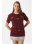 Kadın Chery Bordo Kiraz Dikişli T-Shirt 2