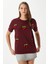 Kadın Chery Bordo Kiraz Dikişli T-Shirt 4