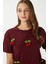 Kadın Chery Bordo Kiraz Dikişli T-Shirt 8
