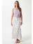 Kadın Rebekka Çiçekli Lila Astarlı Uzun Etek 17639 6