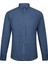 Lacivert Slim Fit Düğmeli Yaka Pamuklu Uzun Kollu Gömlek 1