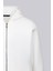 Beyaz Regular Fit Pamuklu Tam Fermuarlı Kapüşonlu Sweatshirt 3