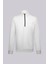 Beyaz Regular Fit Fermuarlı Yarım Balıkçı Yaka Pamuklu Sweatshirt 2