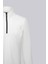 Beyaz Regular Fit Fermuarlı Yarım Balıkçı Yaka Pamuklu Sweatshirt 3