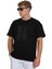Siyah Regular Fit Bisiklet Yaka Oversize Tişört 1
