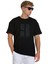 Siyah Regular Fit Bisiklet Yaka Oversize Tişört 3