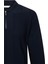Lacivert Regular Fit Fermuarlı Polo Yaka Rayon Triko Kazak 3