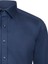 Lacivert Slim Fit Slim Yaka 100% Pamuk Uzun Kollu Flanel Gömlek 3