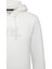 Beyaz Regular Fit Pamuklu Kapüşonlu Kanguru Cepli Sweatshirt 3