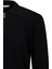 Siyah Regular Fit Fermuarlı Polo Yaka Rayon Triko Kazak 3