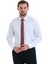Beyaz Slim Fit Düz 100% Pamuk Slim Yaka Uzun Kollu Saten Gömlek 1