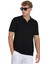 Siyah Regular Fit Polo Yaka Rayon Tişört 1