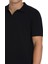 Siyah Regular Fit Polo Yaka Rayon Tişört 4