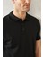AC&Co / Altınyıldız Classics Erkek Çekmeyen Pamuklu Kumaş Slim Fit Dar Kesim Simsiyah Kıvrılmaz Polo Yaka T-shirt 6