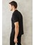 AC&Co / Altınyıldız Classics Erkek Çekmeyen Pamuklu Kumaş Slim Fit Dar Kesim Simsiyah Kıvrılmaz Polo Yaka T-shirt 7