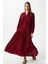 Prive Kadın Base %100 Viskon Bordo Maksi Boy Yazlık Elbise 1